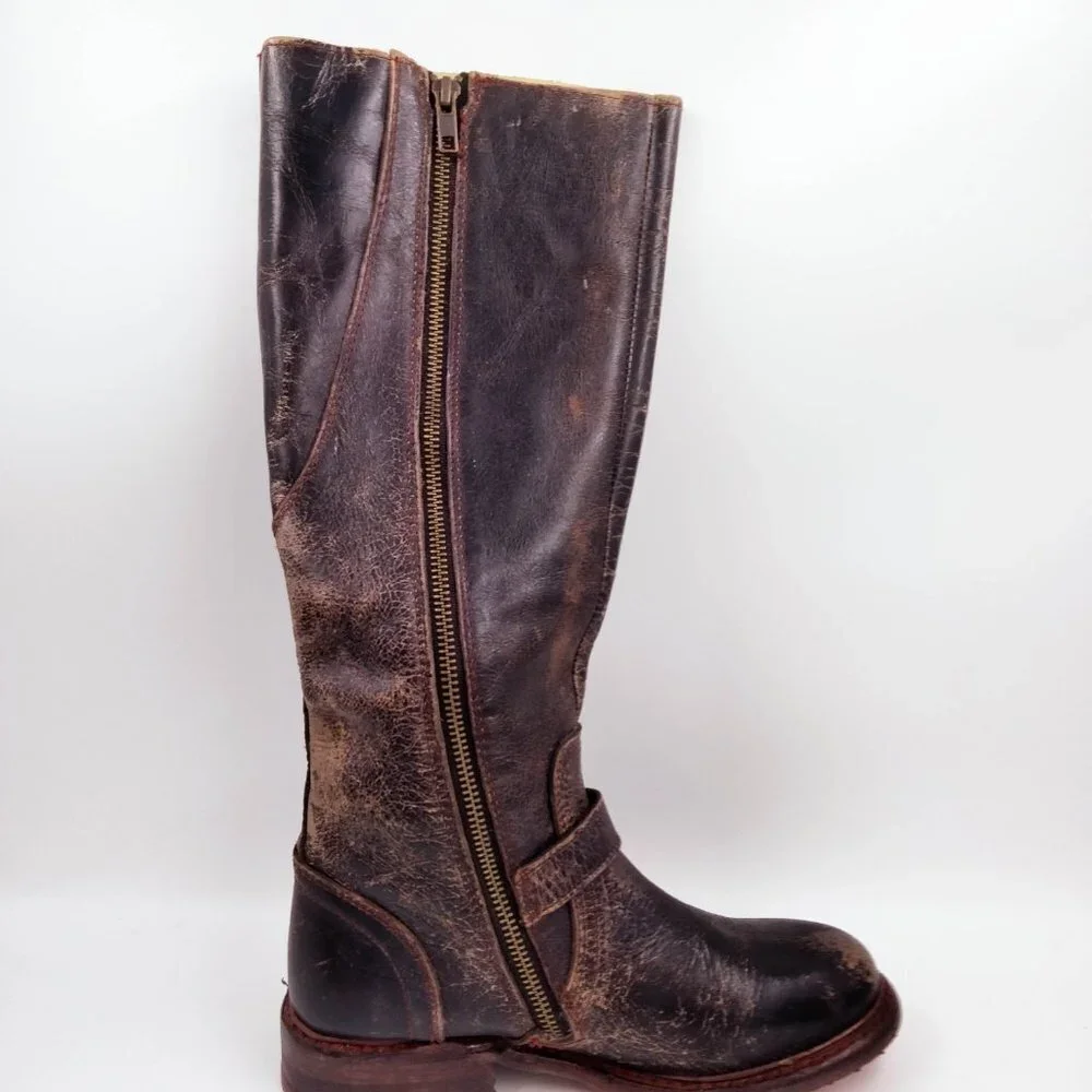 Bed Stu Glaye Tall Boots Distressed Brown 6